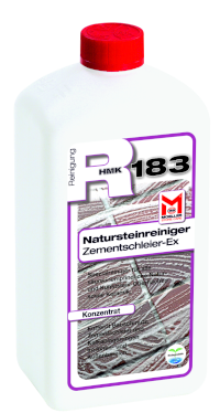 Zementschleierentferner bei Solnhofener Platten: HMK R183 Natursteinreiniger - Zementschleier-Ex